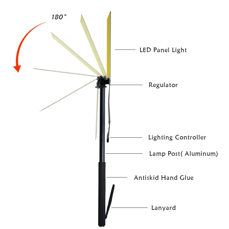 3M Portable Telescopic LED Flood Light for Fishing,  Camping and Site Work - with Remote Control