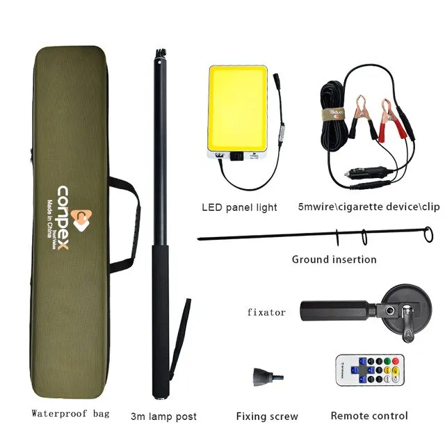 3M Portable Telescopic LED Flood Light for Fishing,  Camping and Site Work - with Remote Control