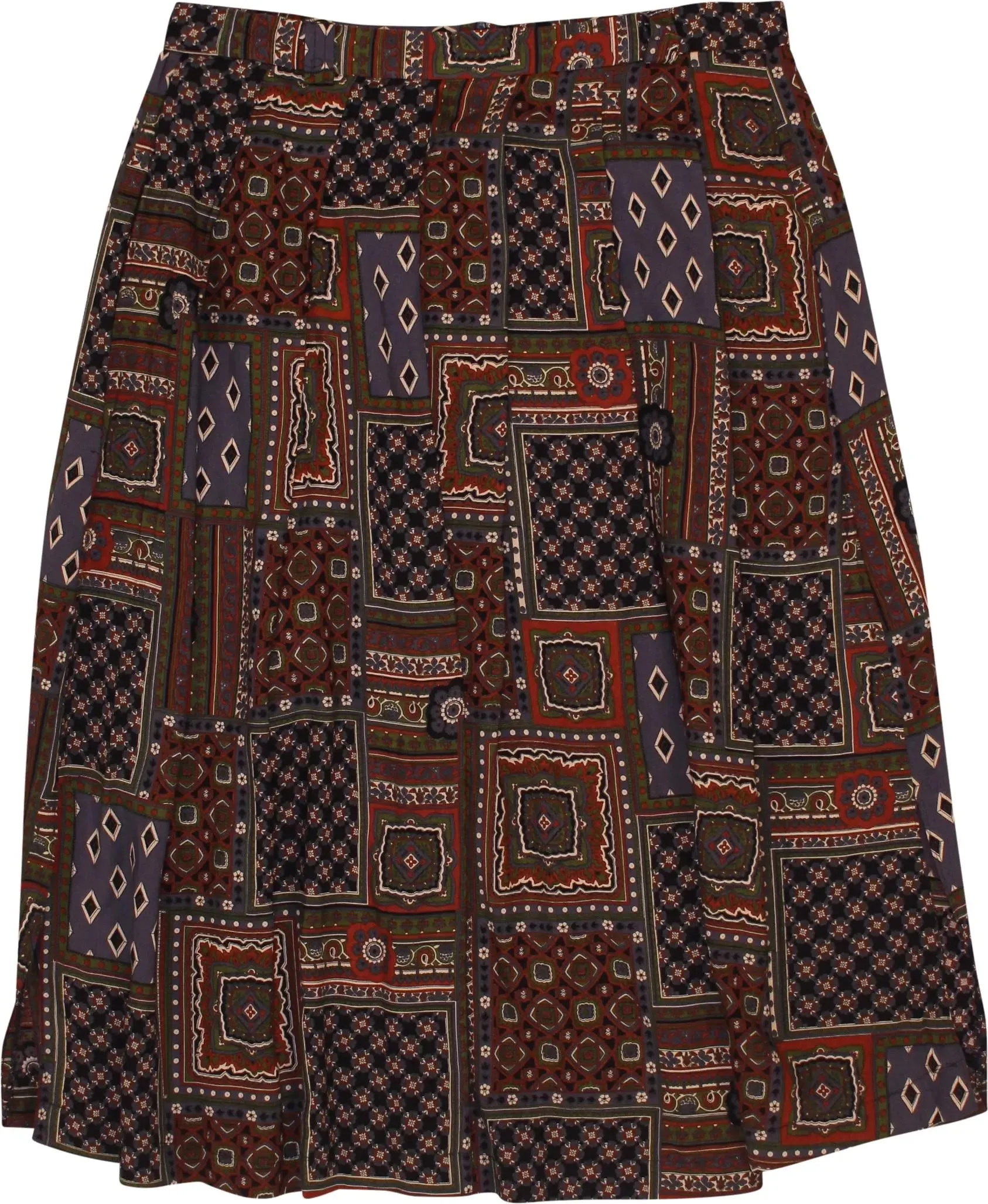 90s Patchwork Pleated Skirt | ThriftTale