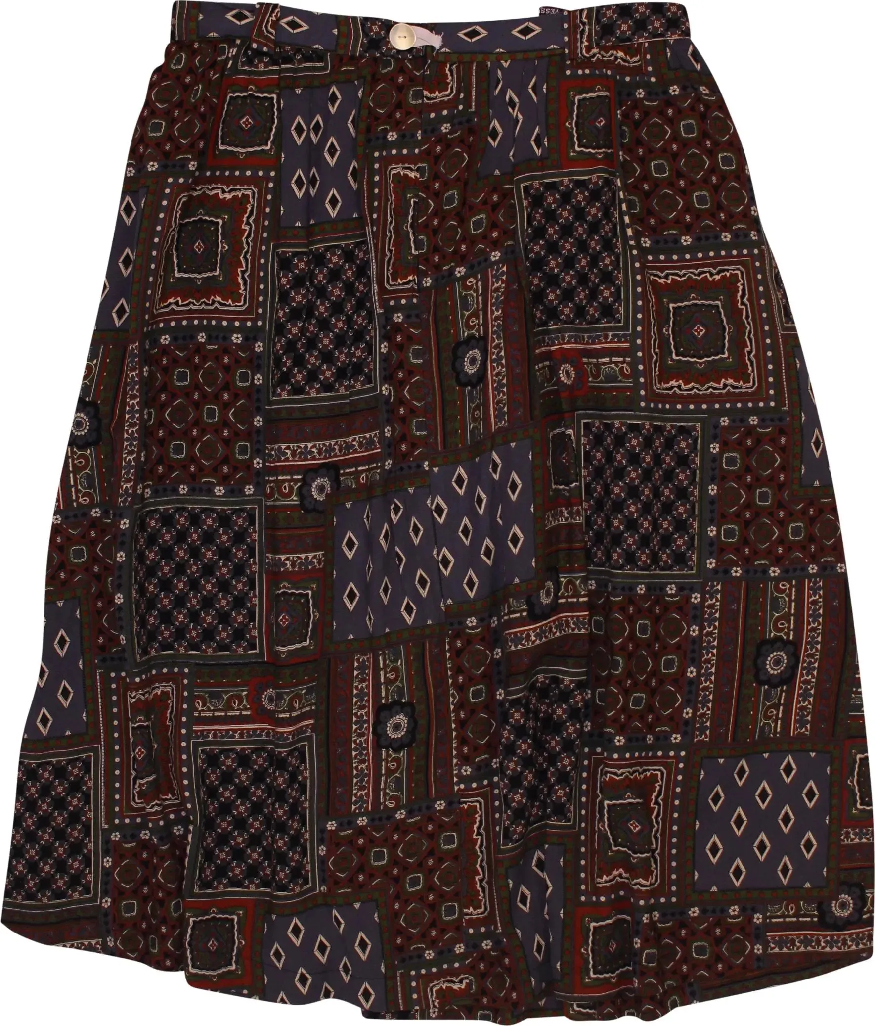 90s Patchwork Pleated Skirt | ThriftTale