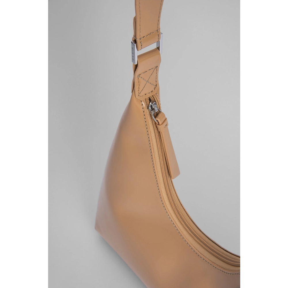 --Amber cream semi patent leather bag-