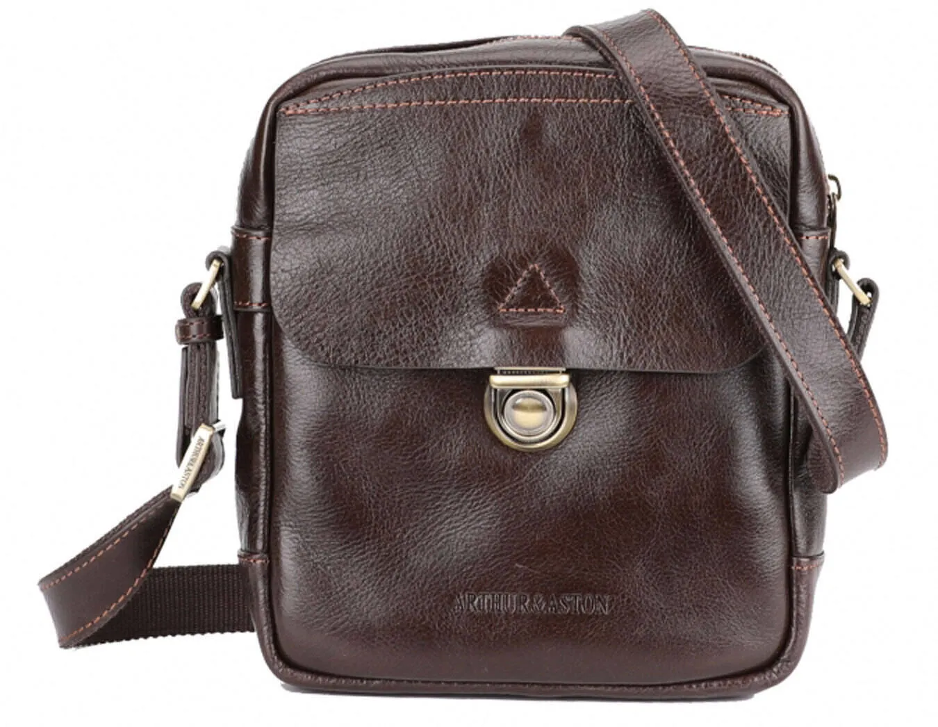 Arthur and Aston brown leather cross bag \2318-05\