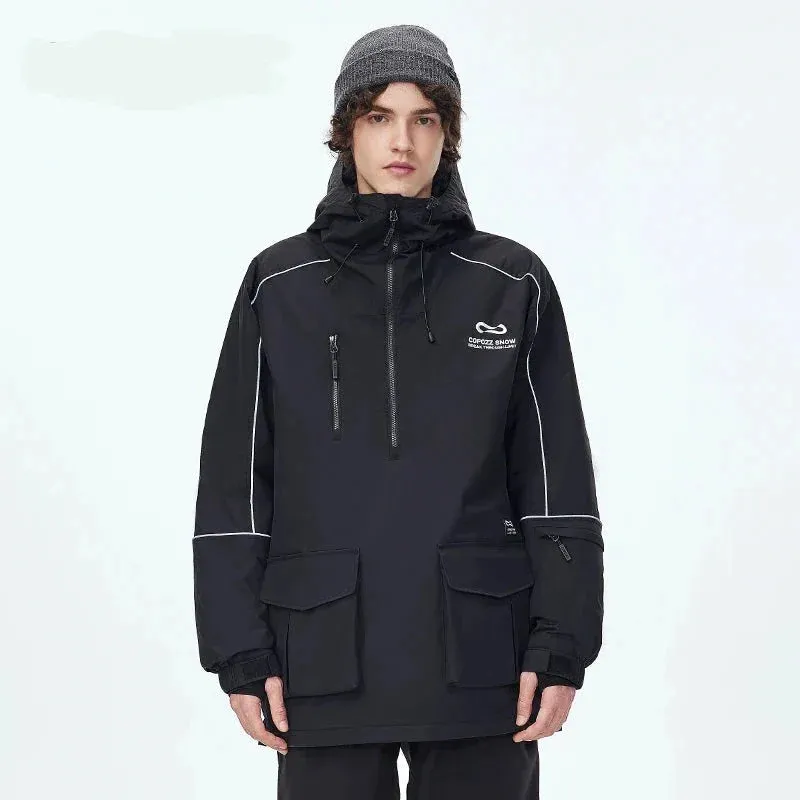 Ashore Ski Shop Waterproof Thicken Ski Suit Men Hooded Windproof Ski Jacket men Ski Pants Outdoor Snowboard Ski Coat