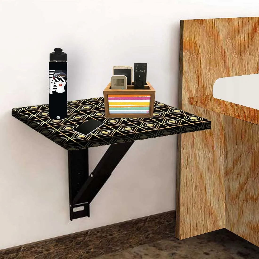 Bedside Table Folding Wall - Diamond Pattern