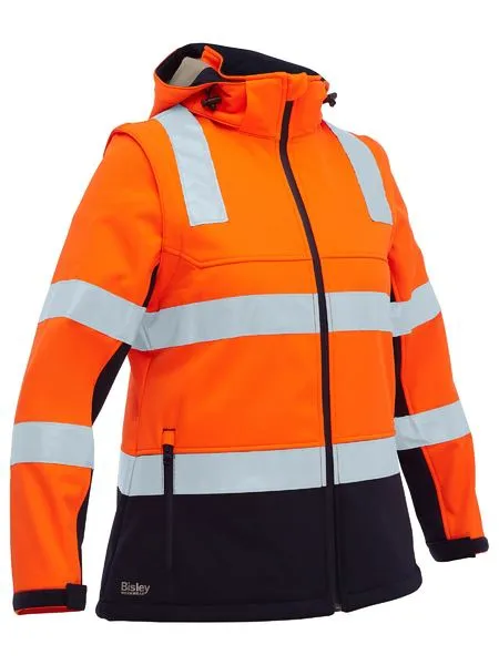 Bisley Women's Taped Two Tone Hi Vis 3-In-1 Soft Shell Jacket (BJL6078T)-