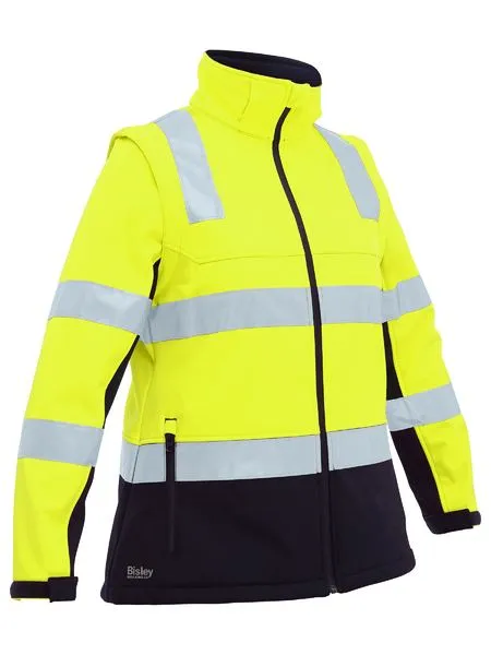 Bisley Women's Taped Two Tone Hi Vis 3-In-1 Soft Shell Jacket (BJL6078T)-