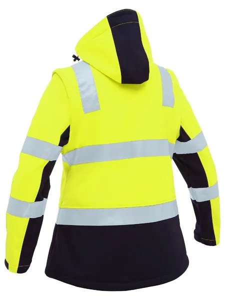 Bisley Women's Taped Two Tone Hi Vis 3-In-1 Soft Shell Jacket (BJL6078T)-