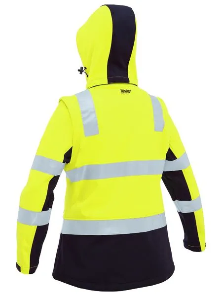 Bisley Women's Taped Two Tone Hi Vis 3-In-1 Soft Shell Jacket (BJL6078T)-