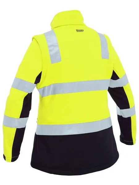 Bisley Women's Taped Two Tone Hi Vis 3-In-1 Soft Shell Jacket (BJL6078T)-