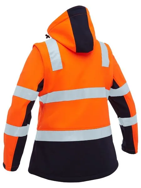 Bisley Women's Taped Two Tone Hi Vis 3-In-1 Soft Shell Jacket (BJL6078T)-