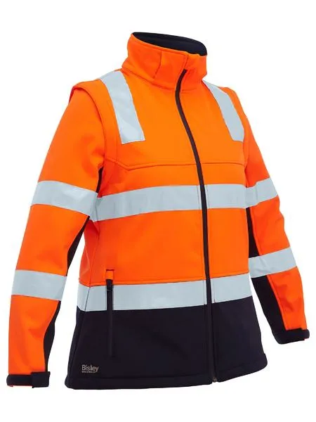 Bisley Women's Taped Two Tone Hi Vis 3-In-1 Soft Shell Jacket (BJL6078T)-