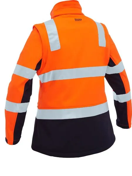 Bisley Women's Taped Two Tone Hi Vis 3-In-1 Soft Shell Jacket (BJL6078T)-