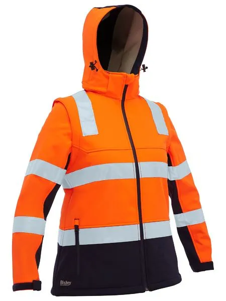 Bisley Women's Taped Two Tone Hi Vis 3-In-1 Soft Shell Jacket (BJL6078T)-