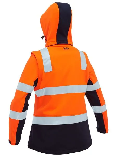 Bisley Women's Taped Two Tone Hi Vis 3-In-1 Soft Shell Jacket (BJL6078T)-