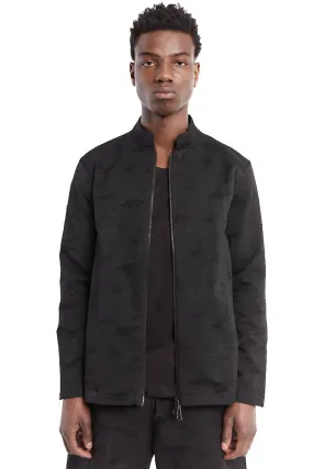 BLACK JACQUARD ZIP JACKET