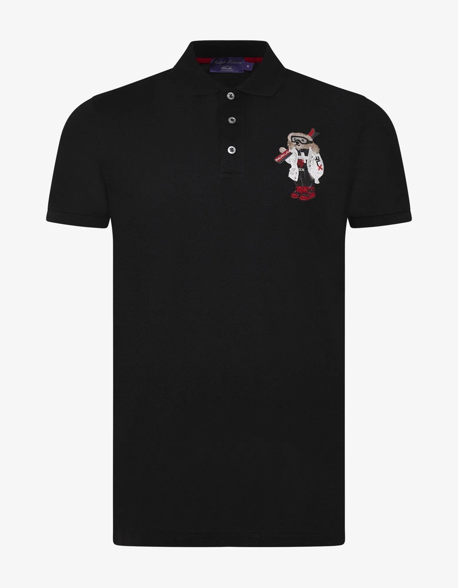 Black Ski Bear Logo Polo T-Shirt