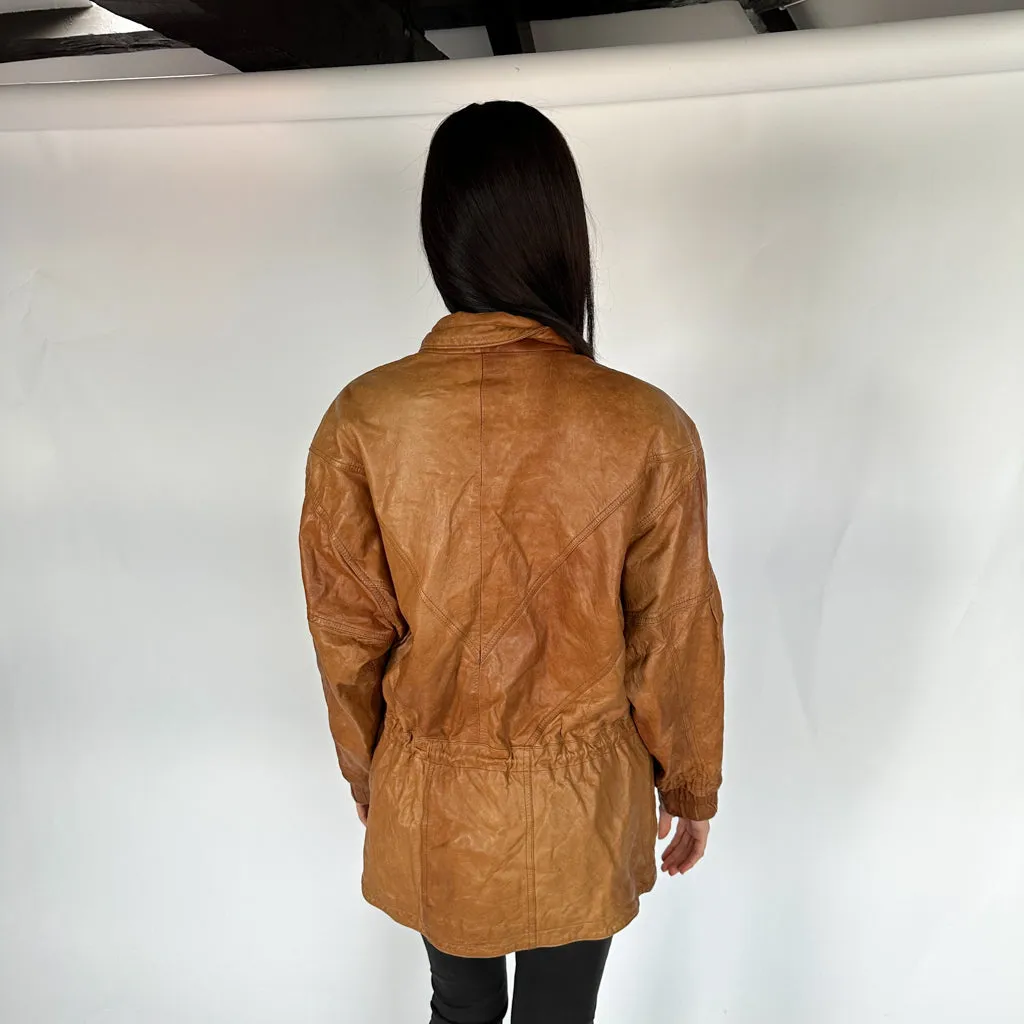 Brown 90s Leather Jacket (L)