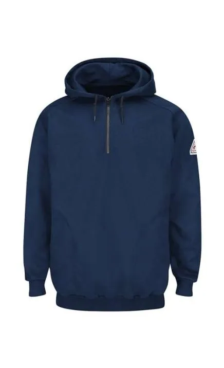 Bulwark SEH8 Pullover Hooded Fleece Sweatshirt Quarter-Zip