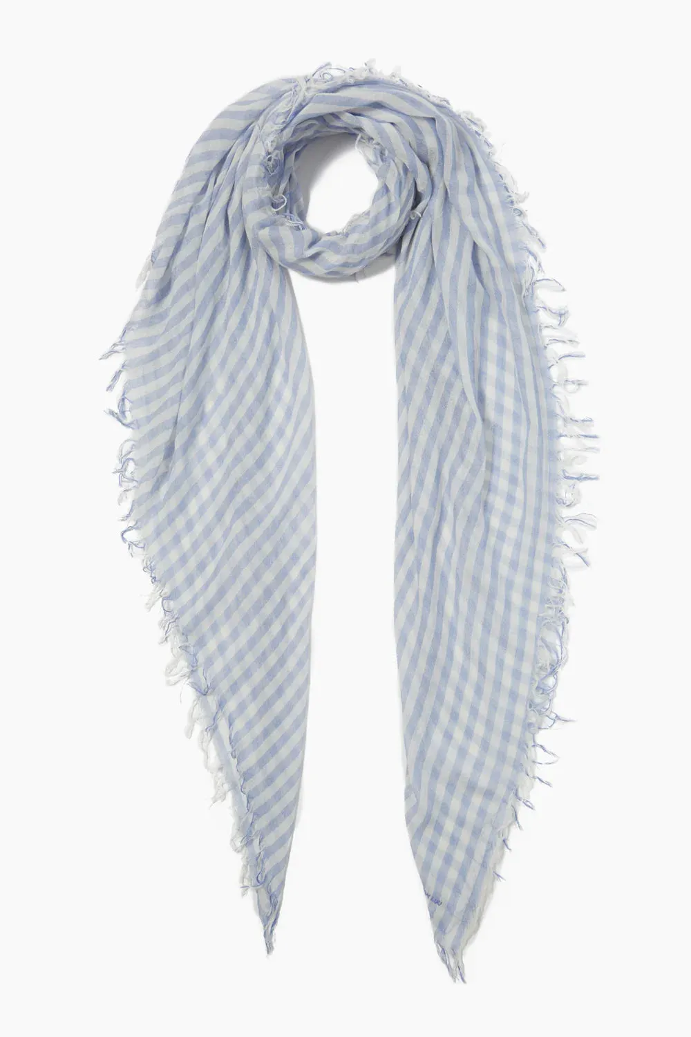 Chan Luu Cashmere & Silk Scarf in Striped Wedgewood 