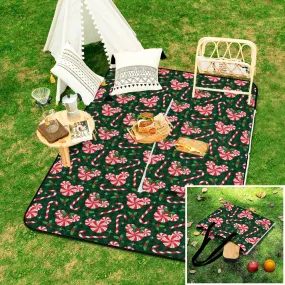 Christmas Peppermint Zipper Picnic Mat