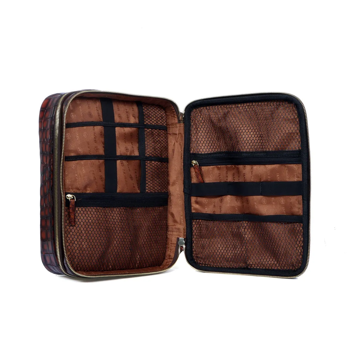 Double Compartment Kit Bag In Tan Leather