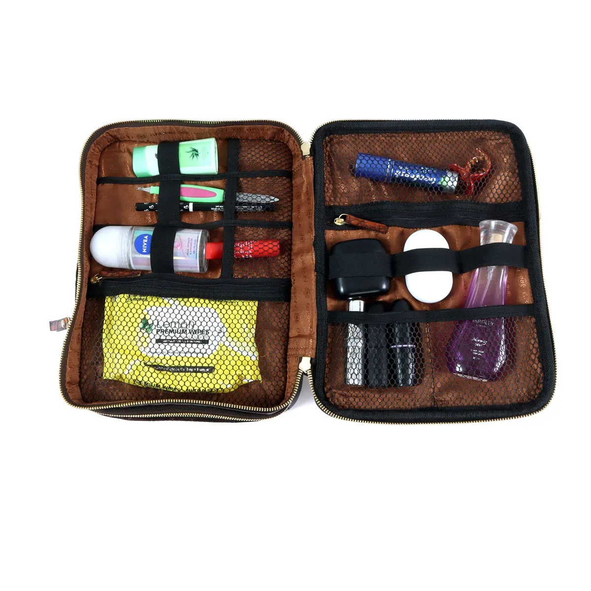 Double Compartment Kit Bag In Tan Leather