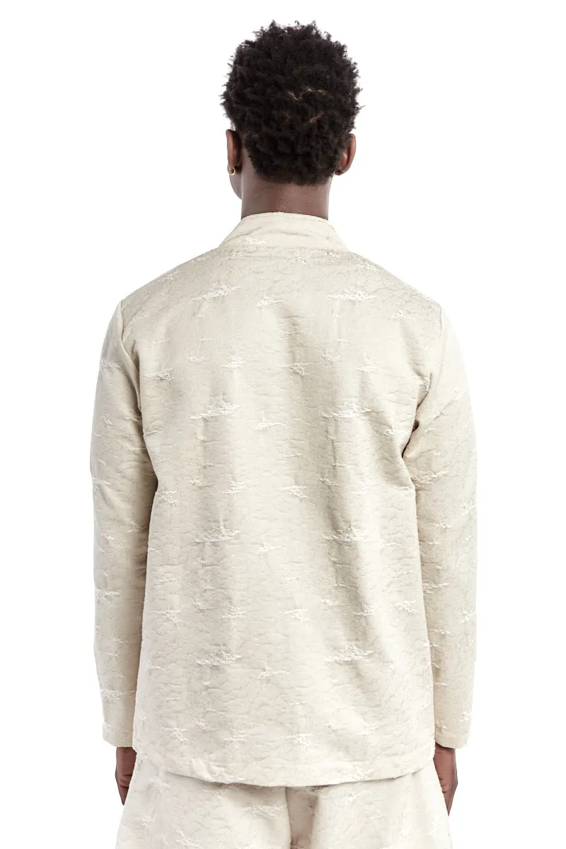 ECRU JACQUARD ZIP JACKET