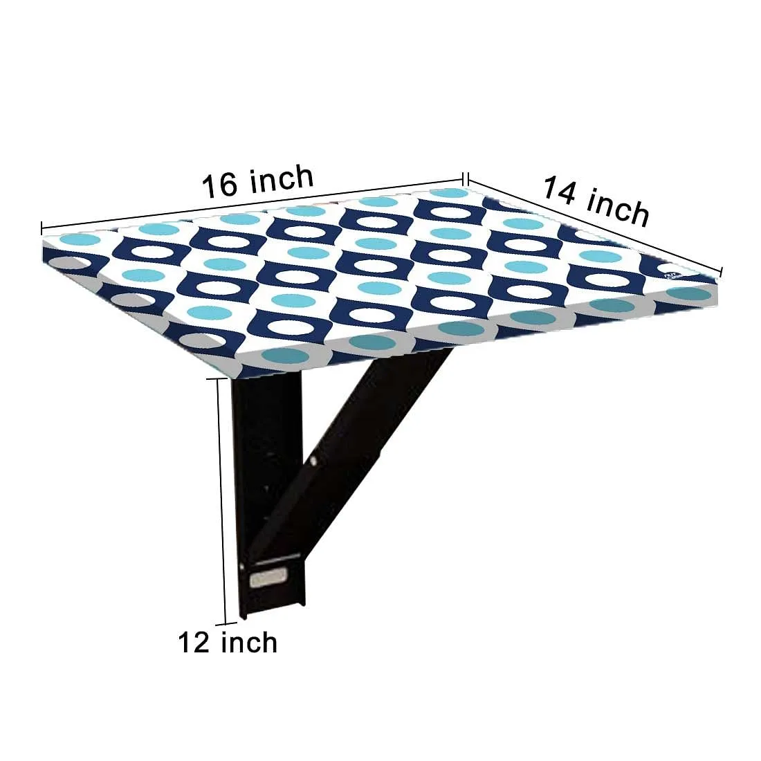 Folding Side Table Wall Mounted For Bedroom- Shades of Blue Retro