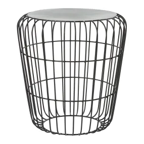 Grey Tin Industrial Outdoor Accent Table