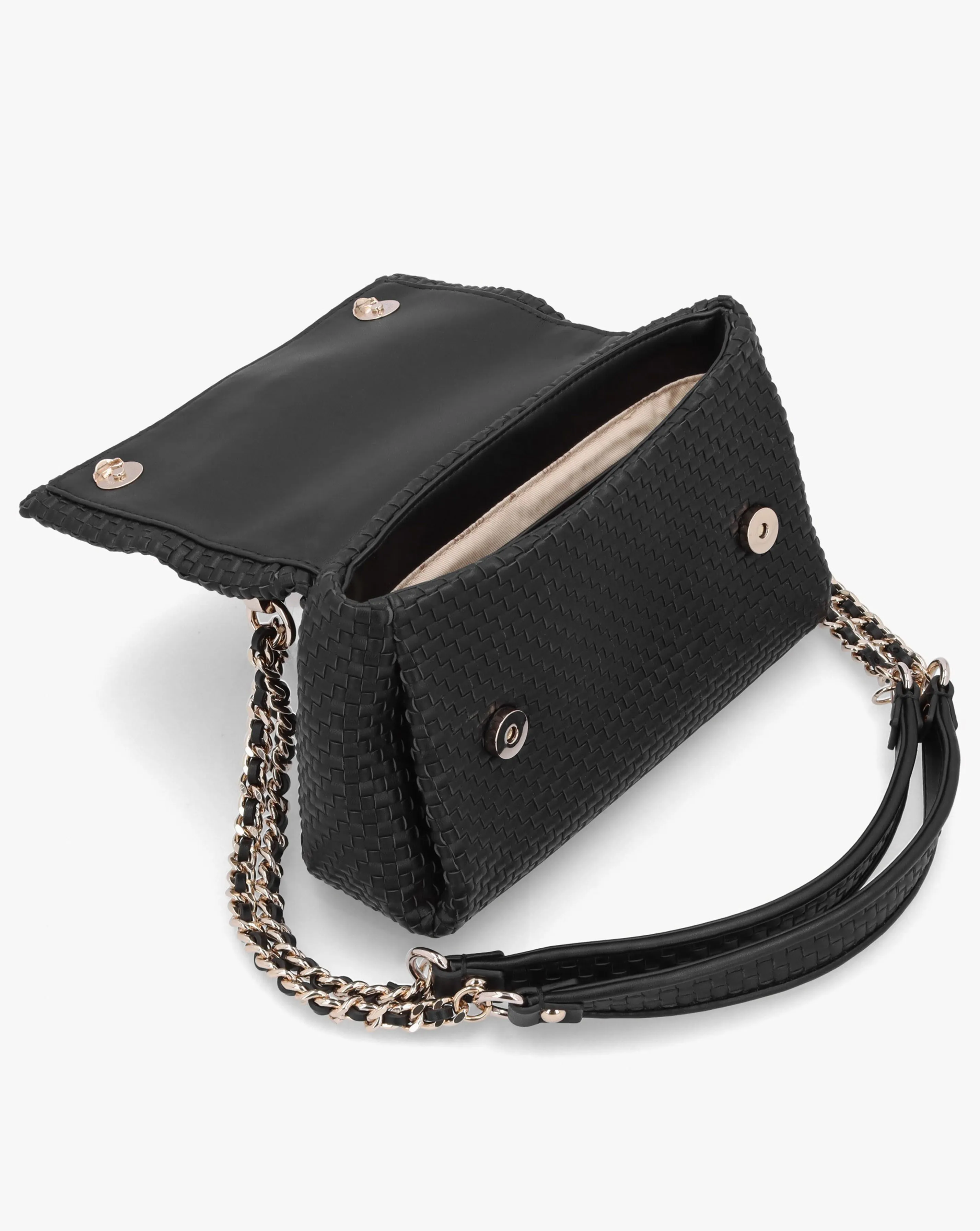 Guess Etel Woven Black Cross-Body Bag | Simply Be