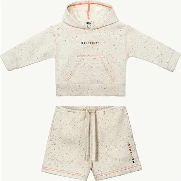 Happymess Set of 2 Confetti Hoodie + Confetti Shorts