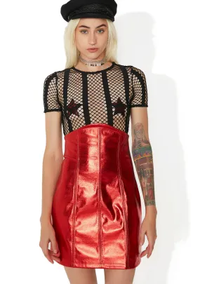 High Profile Metallic Bodycon Skirt-