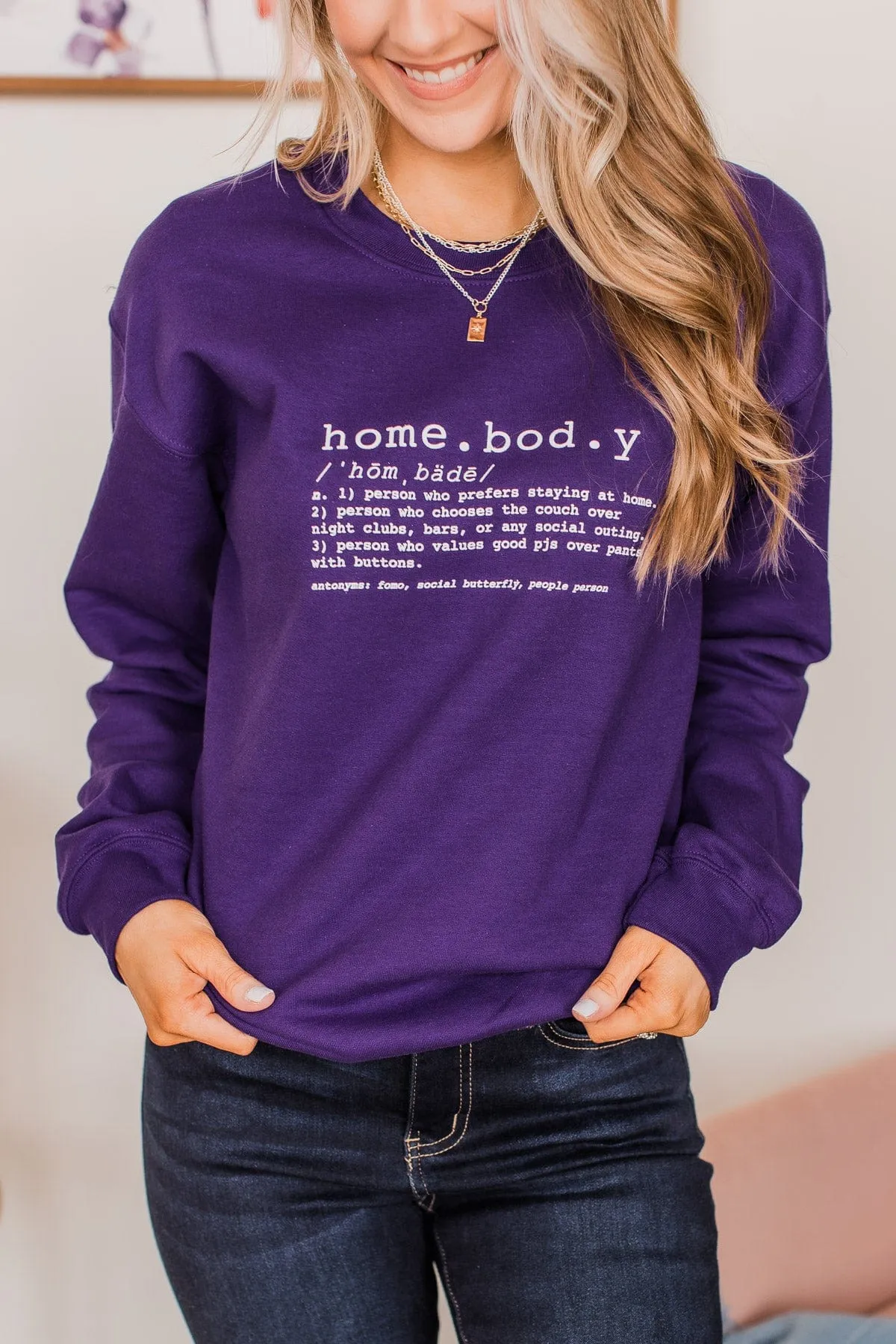 Homebody Crew Neck Pullover- Violet