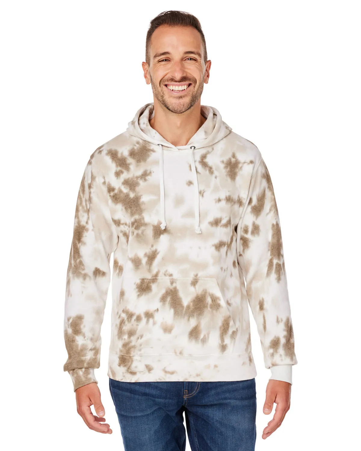 J America 8861JA  Adult Tie-Dye Pullover Hooded Sweatshirt