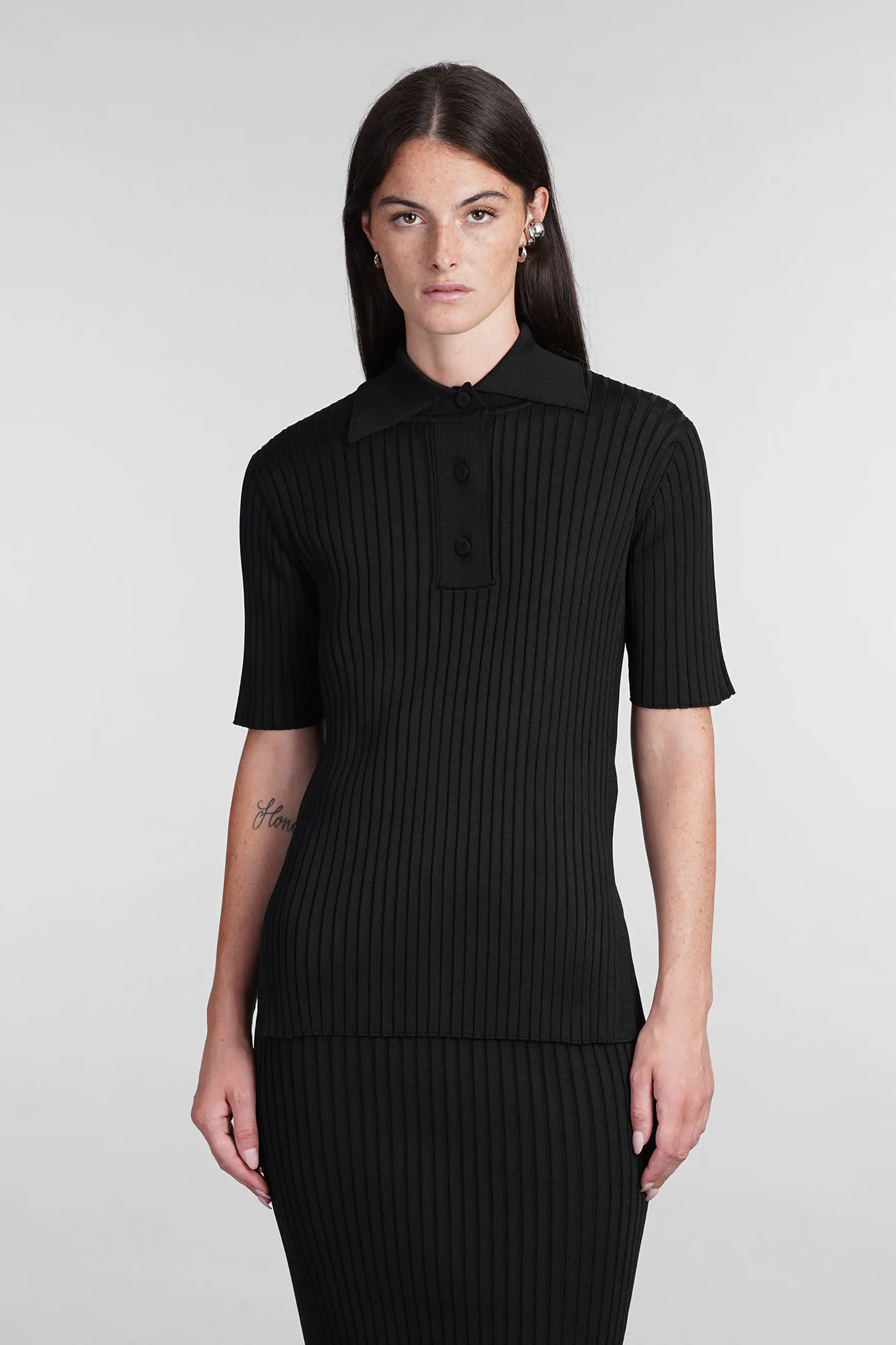 Jil Sander Polo In Black Viscose