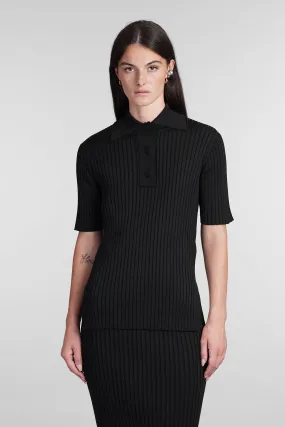 Jil Sander Polo In Black Viscose