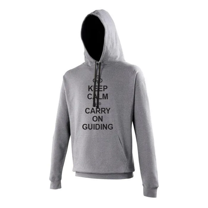 Keep Calm Guiding Adult Hoodie - Charcoal Grey/Black