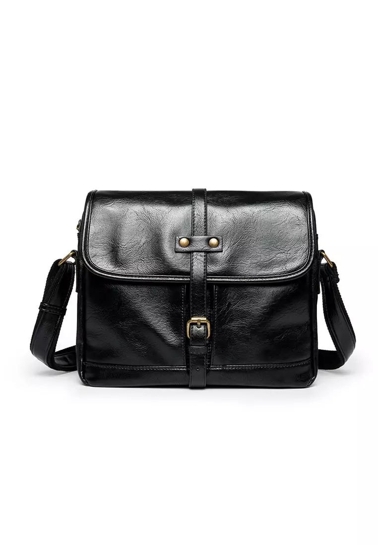 Lara Plain Cross  Body Belt Bag - Black