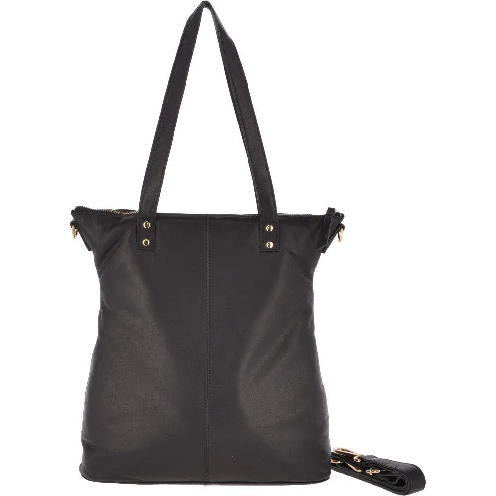 Large Leather Multi-Function Leather Bag  Black  - Ela 1604