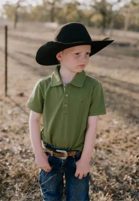 Little Windmill Boys Olive Polo Shirt