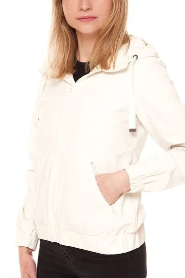 MAZINE Shelby Light Jacket chaqueta de entretiempo para mujer vegana y sostenible con capucha 22131461 lana blanco