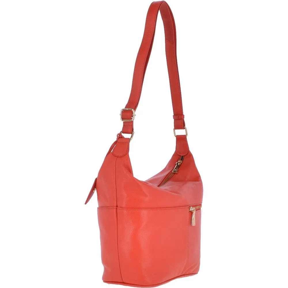 Medium Leather Shoulder Bag Papaya - 62666