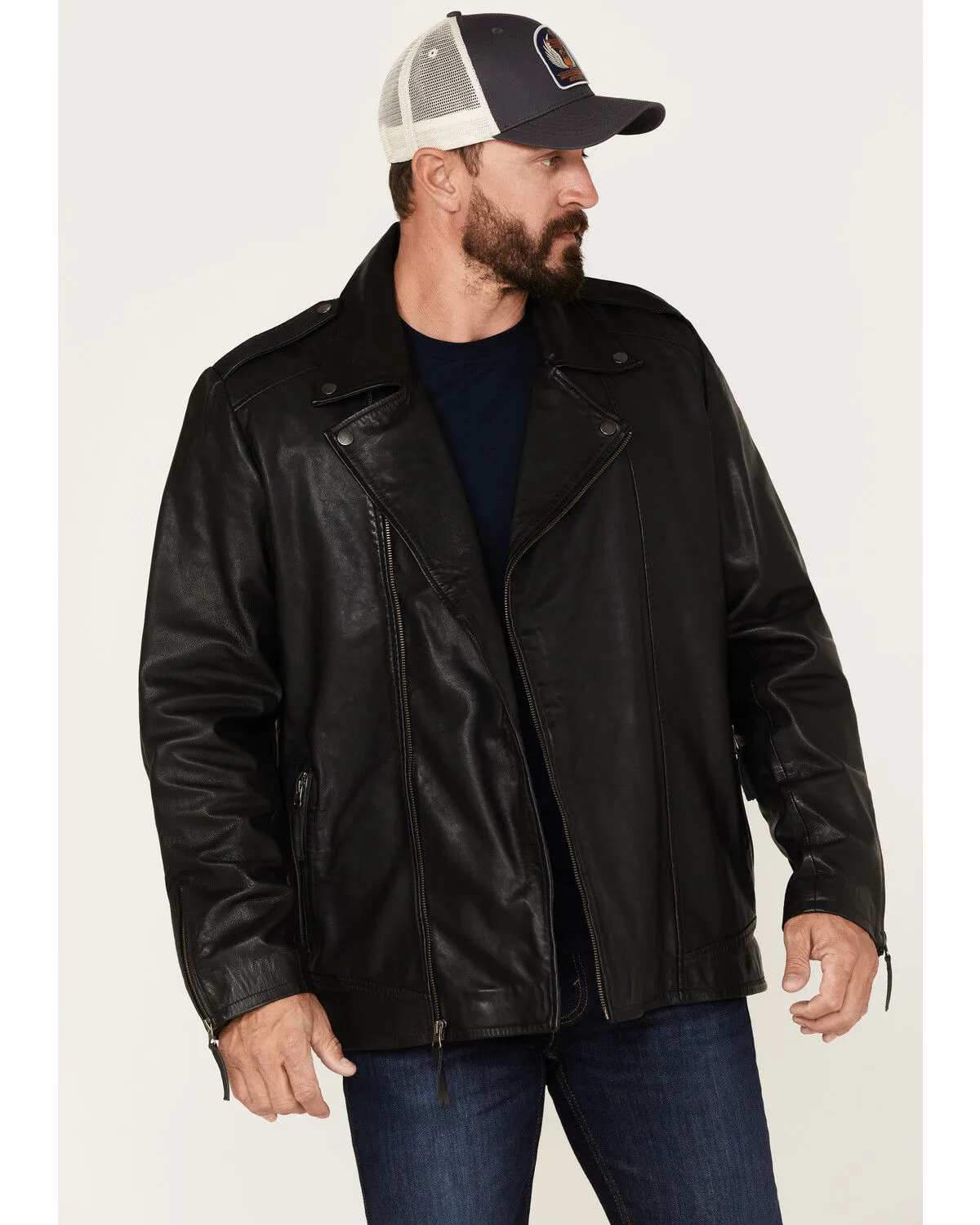 Moonshine Spirit Men's Glen Asymmetrical Moto Jacket