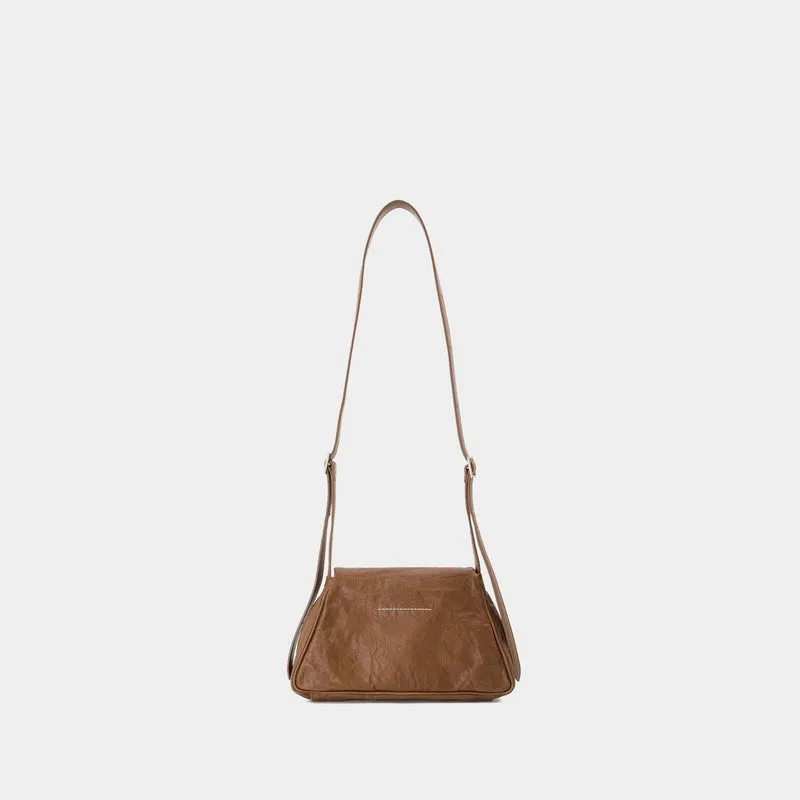 Numeric Medium Worn Out Bag - MM6 Maison Margiela - Leather - Brown