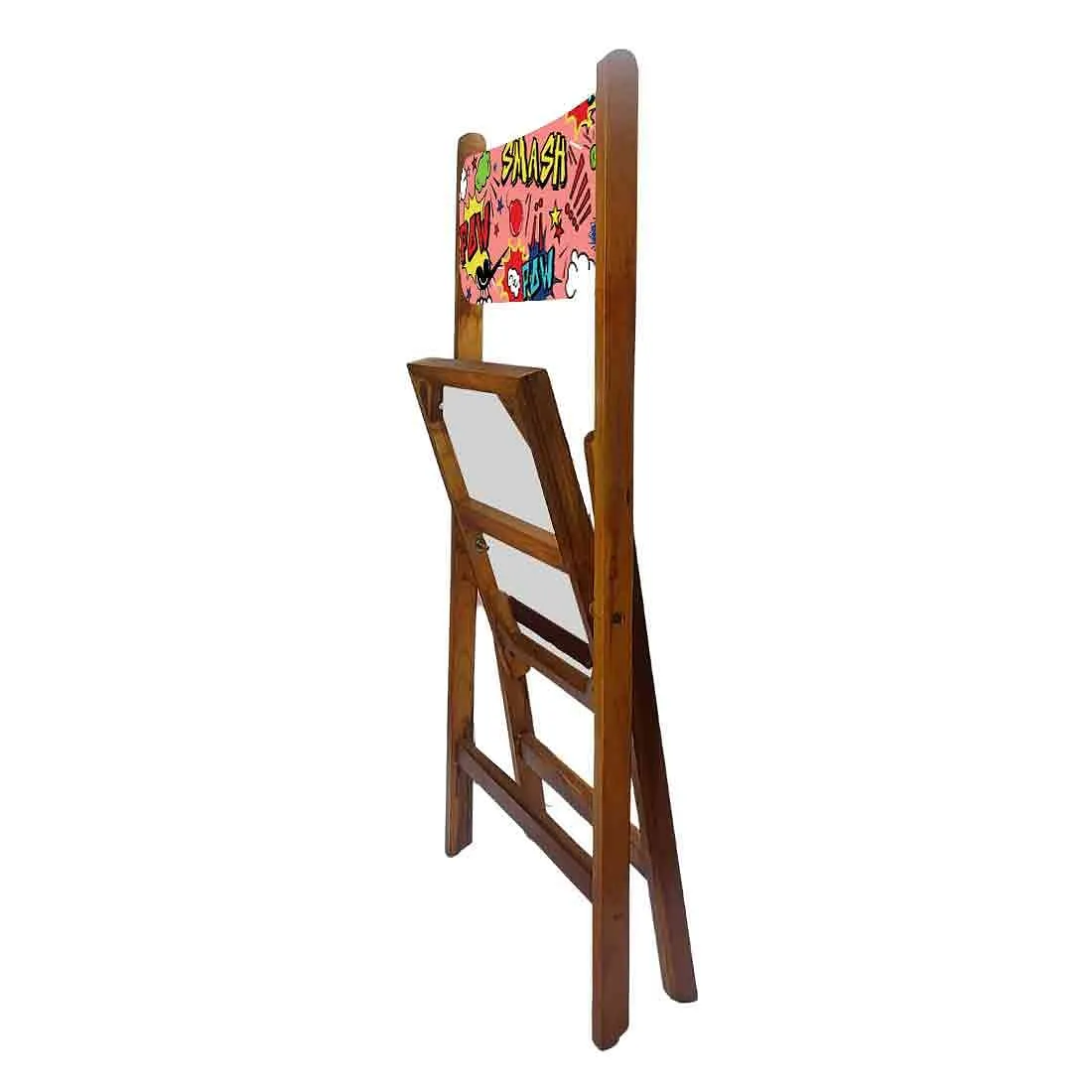 Nutcase Teak Wood Folding Chair For Adults  -  Smash Pink