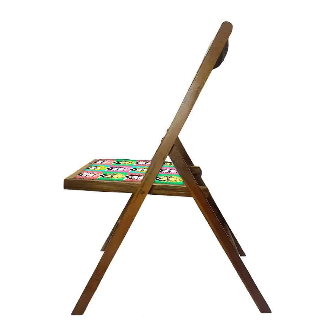 Nutcase Teak Wood Folding Chair For Home Dining  -  Cool Women