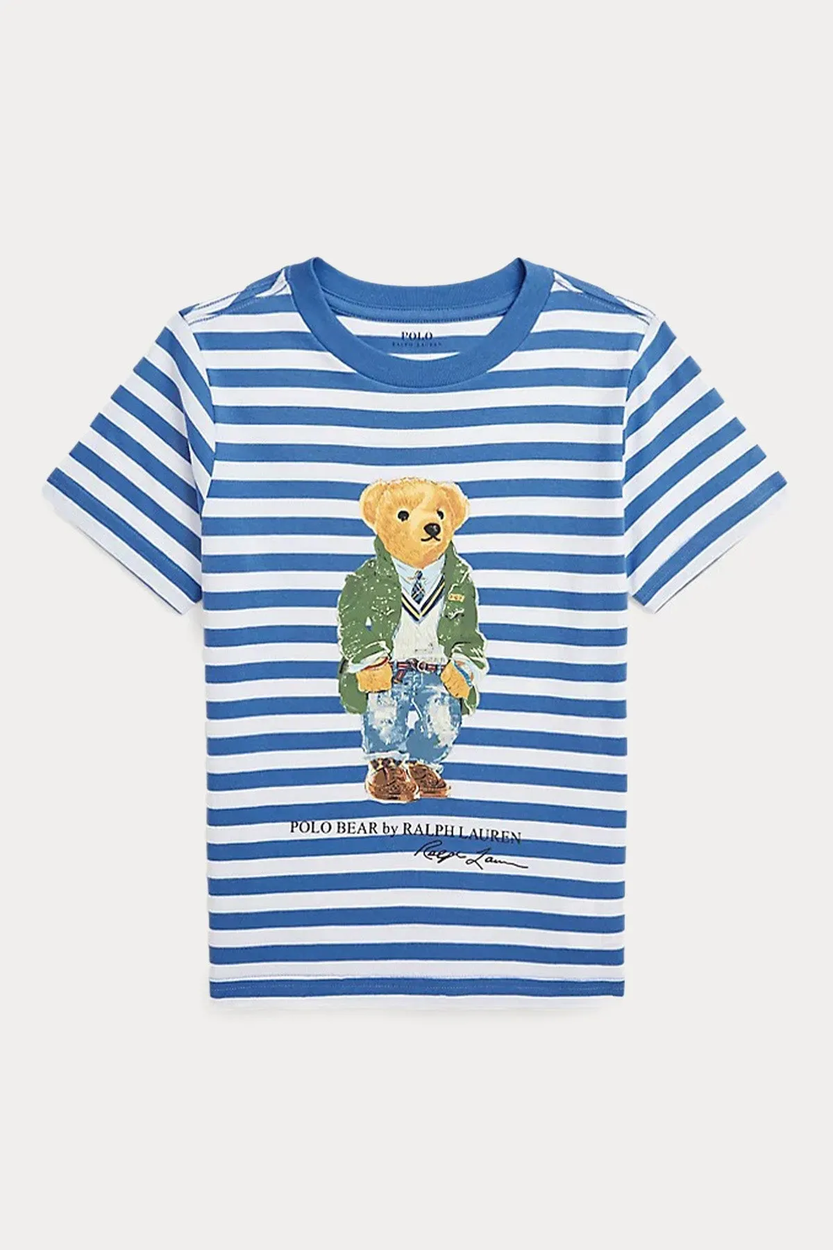 Polo Ralph Lauren Kids 2-4 Ya Erkek ocuk izgili Polo Bear T-shirt