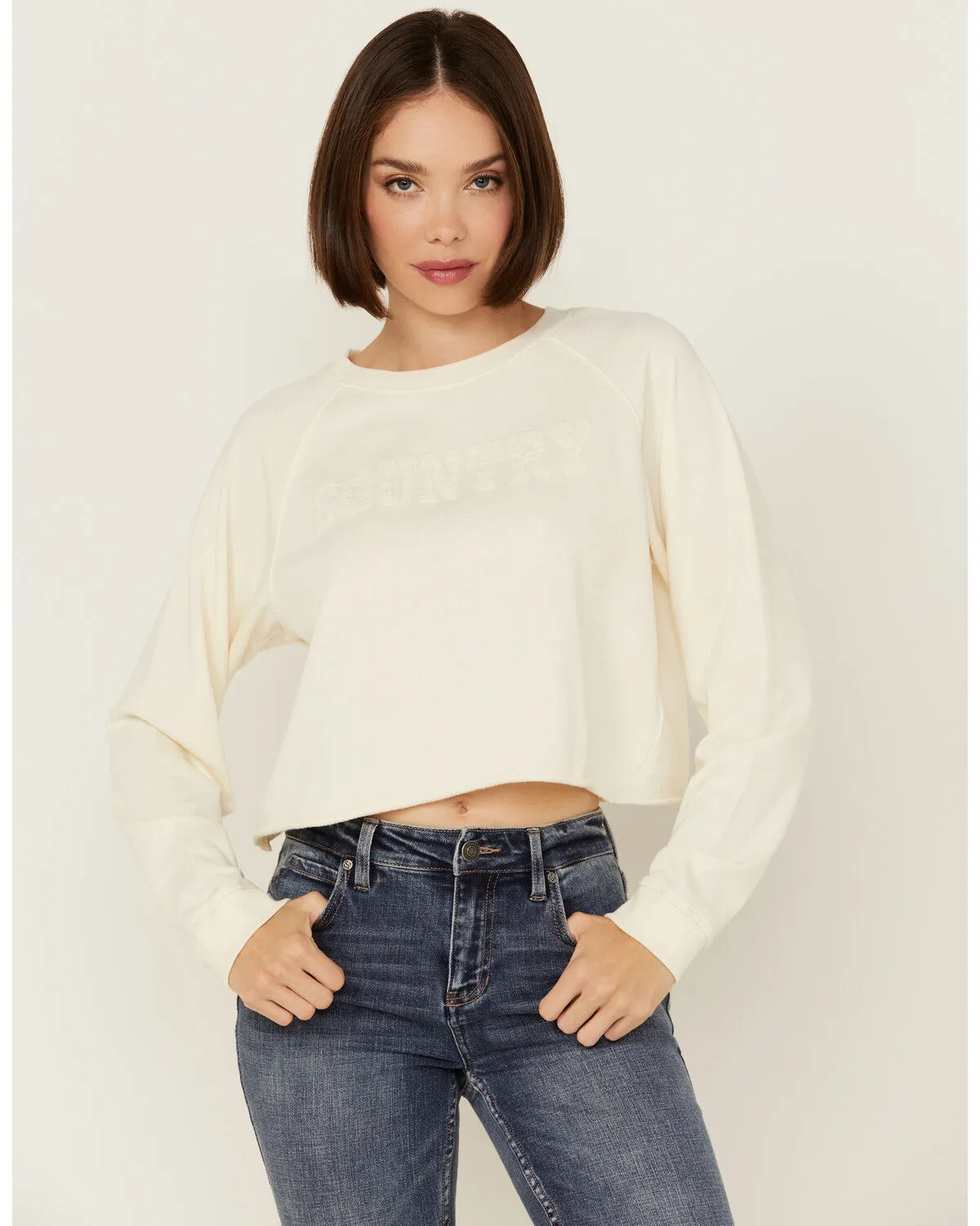 Product Name:  Cleo + Wolf Women's Asher Flocked Cropped Pullover