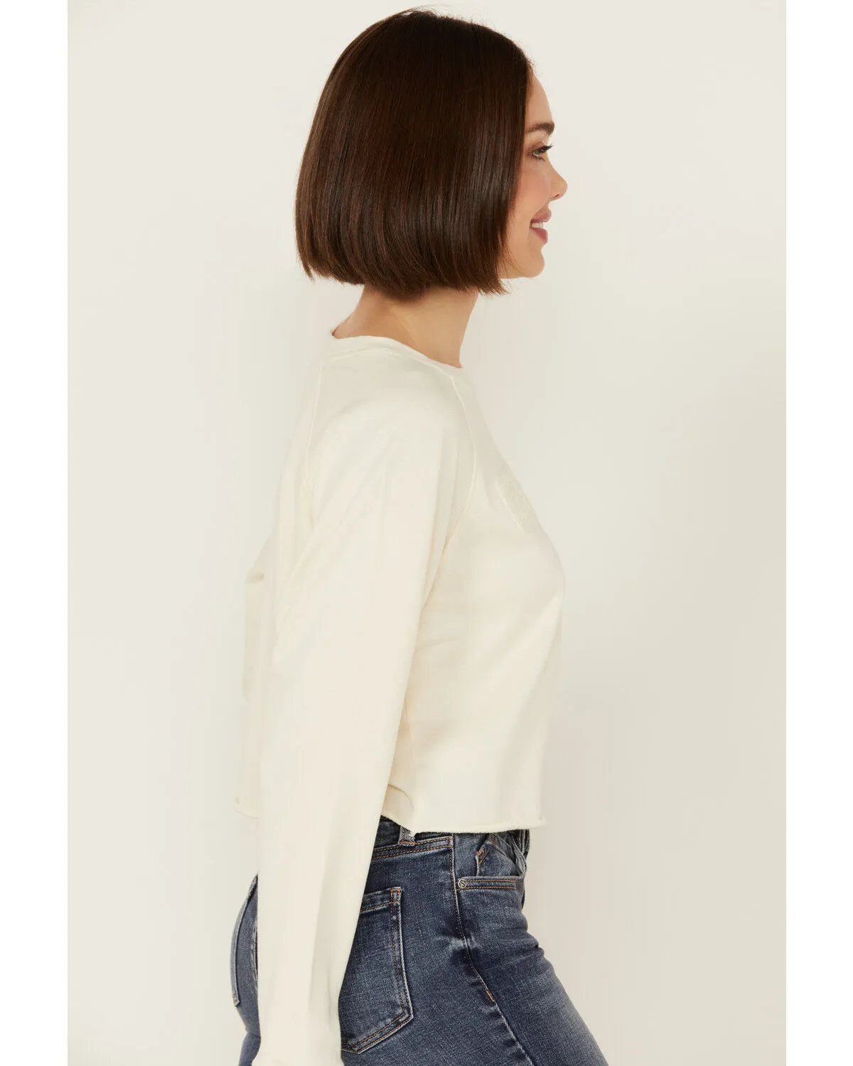 Product Name:  Cleo + Wolf Women's Asher Flocked Cropped Pullover