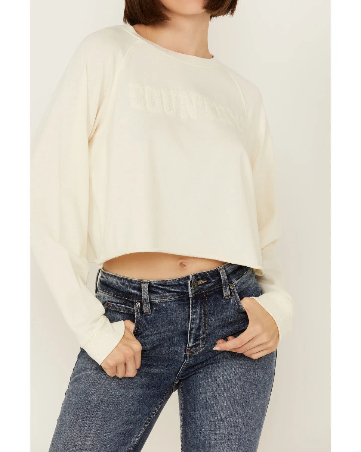 Product Name:  Cleo + Wolf Women's Asher Flocked Cropped Pullover